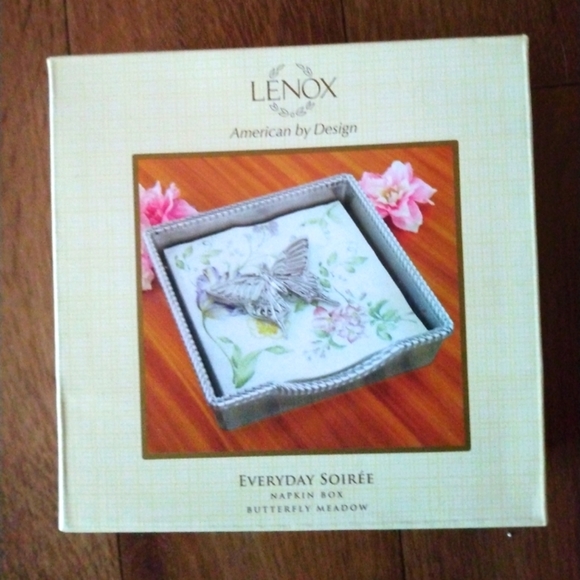 Lenox Dining Lenox Nibmetal Napkin Boxeveryday Soireebutterfly Meadownapkin Holder Poshmark